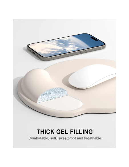 Alfombrilla de Ratón Ergonómica Auhoahsil Beige con Reposamuñecas