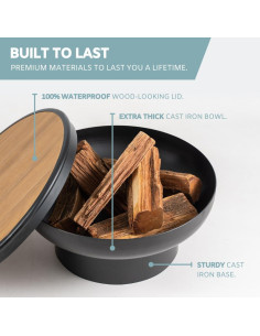 Mesa de Fogata DENKOE Redonda de Hierro Fundido 63.5 cm 2