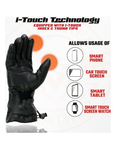 Guantes de motocicleta Milwaukee Leather MG7518 de cuero negro 2