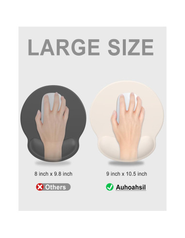 Alfombrilla de Ratón Ergonómica Auhoahsil Beige con Reposamuñecas