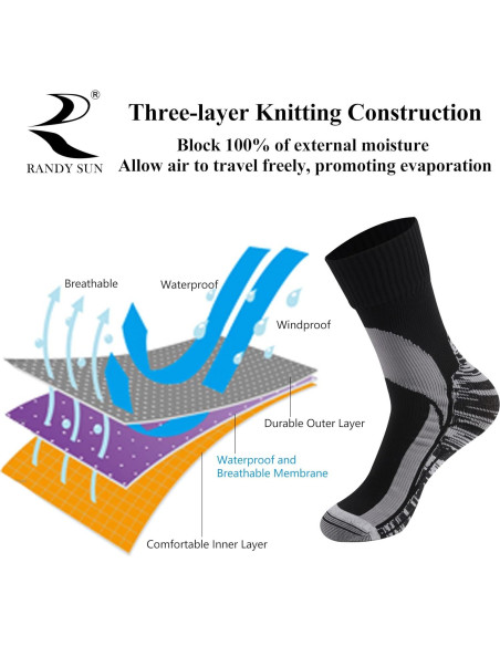 Calcetines Impermeables RANDY SUN Unisex para Senderismo