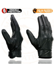 Guantes de Moto Milwaukee Leather MG7521 Cuero Negro Acolchados 2