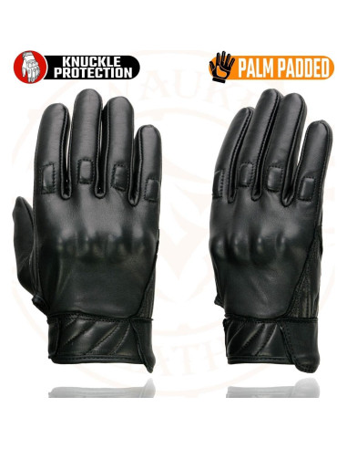 Guantes de Moto Milwaukee Leather MG7521 Cuero Negro Acolchados