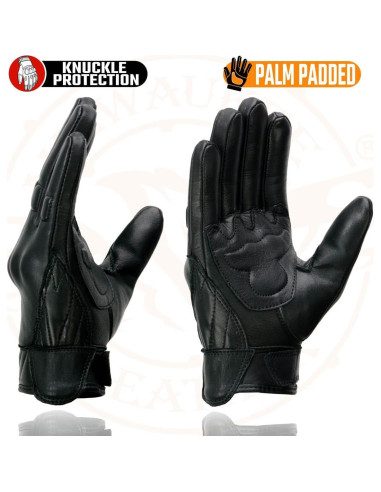 Guantes de Moto Milwaukee Leather MG7521 Cuero Negro Acolchados