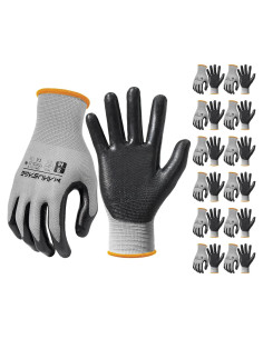 Guantes de Trabajo Manusage Medianos Nitrilo Gris 12 Pares