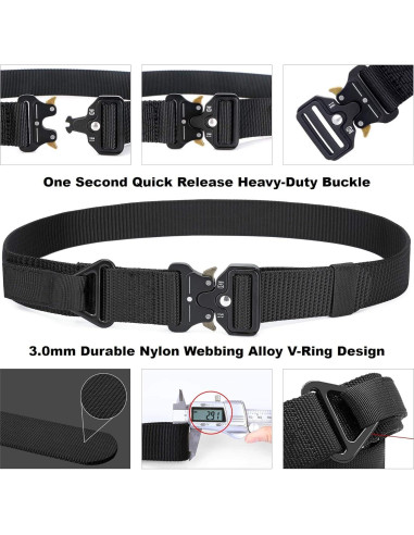 Cinturón Táctico DEYACE 3.8 cm Unisex Nylon Resistente