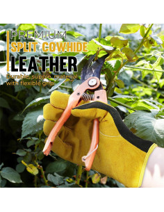 Guantes de Jardinería Handlandy de Cuero para Hombre - Grande 2