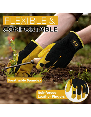 Guantes de Jardinería Handlandy de Cuero para Hombre - Grande