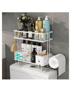 Organizador de Baño Godboat 2 Niveles Blanco - Estante Flotante