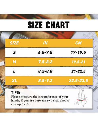 Guantes de Jardinería Handlandy de Cuero para Hombre - Grande