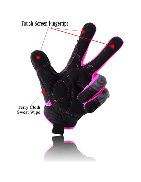 Guantes de Trabajo Handlandy para Mujeres Talla Mediana Rosa