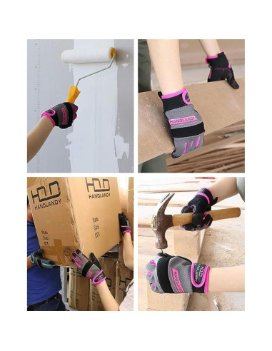 Guantes de Trabajo Handlandy para Mujeres Talla Mediana Rosa