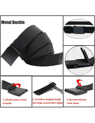 Cinturón Elástico Nylon Táctico Ajustable para Hombres