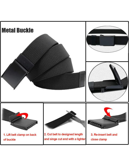 Cinturón Elástico Nylon Táctico Ajustable para Hombres