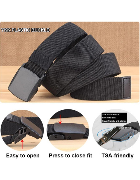 Cinturón Elástico Nylon Táctico Ajustable para Hombres