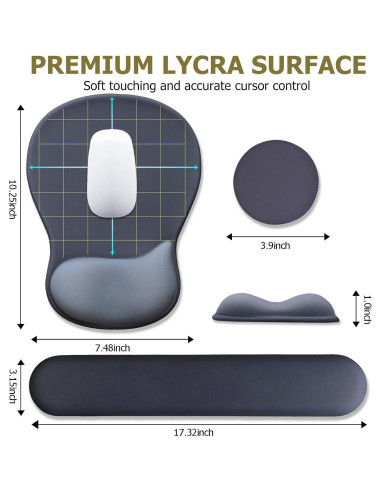 Alfombrilla de Ratón Ergonómica NEENALO con Reposamuñecas
