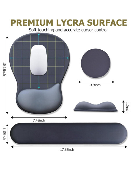 Alfombrilla de Ratón Ergonómica NEENALO con Reposamuñecas