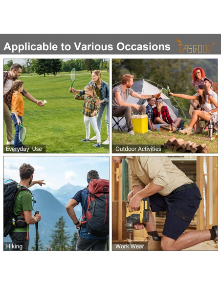 Cinturón Táctico Militar JASGOOD Nylon Elástico Negro 127 cm