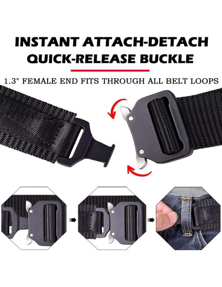 Cinturón Táctico MOZETO para Hombres 3.81 cm Nylon EDC