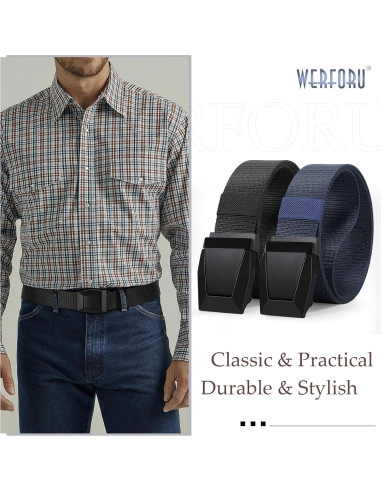 Cinturón Táctico Nylon WERFORU 2 Pack Ajustable 50 cm