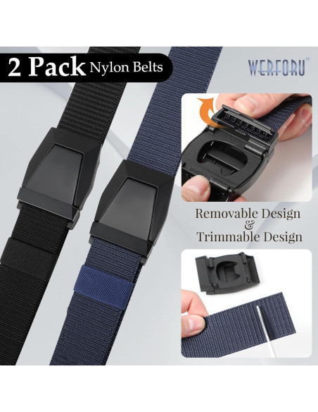 Cinturón Táctico Nylon WERFORU 2 Pack Ajustable 50 cm