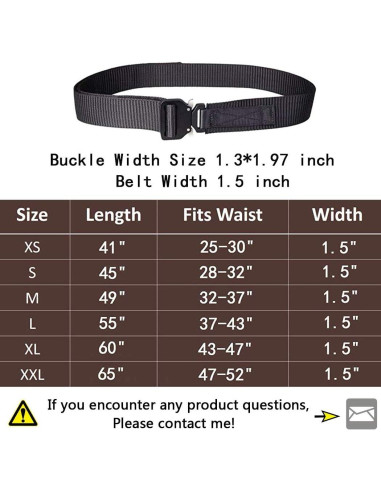 Cinturón Táctico MOZETO para Hombres 3.81 cm Nylon EDC