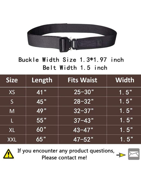 Cinturón Táctico MOZETO para Hombres 3.81 cm Nylon EDC