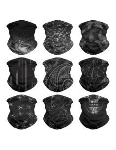 Bufanda Multifuncional 100% Microfibra Negra para Deportes