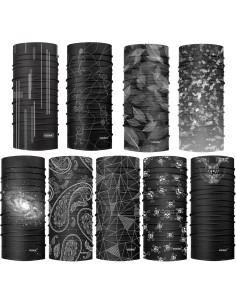 Bufanda Multifuncional 100% Microfibra Negra para Deportes 2