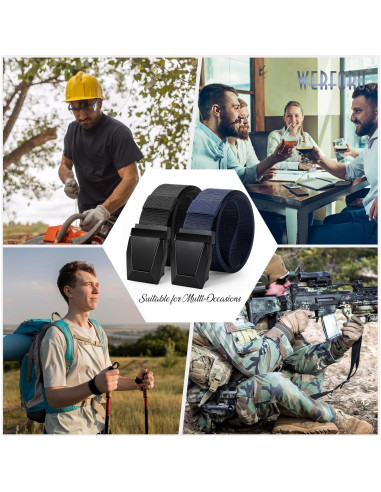 Cinturón Táctico Nylon WERFORU 2 Pack Ajustable 50 cm