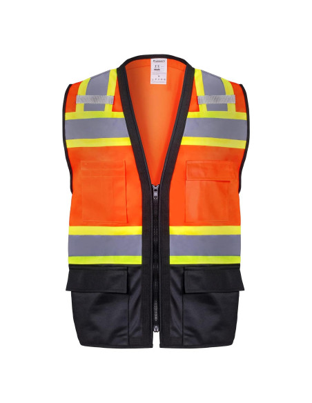 Chaleco de Seguridad ProtectX Clase 2 Naranja Neón 6 Bolsillos