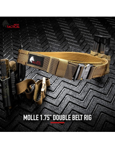 Cinturón Táctico Molle WOLF Verde Oliva 4.45 cm Ajustable 2