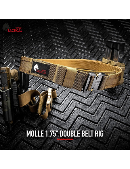 Cinturón Táctico Molle WOLF Verde Oliva 4.45 cm Ajustable