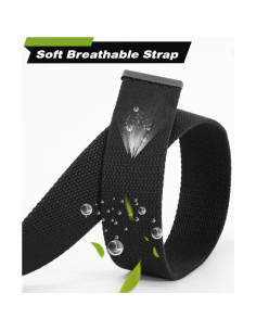Cinturón de Lona WHIPPY Ajustable Negro para Hombre 2