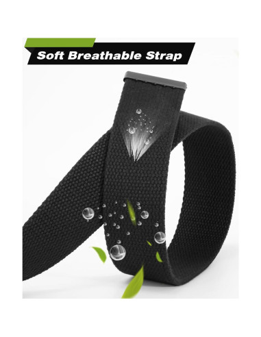 Cinturón de Lona WHIPPY Ajustable Negro para Hombre