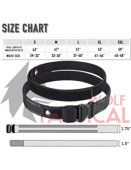 Cinturón Táctico Molle WOLF Verde Oliva 4.45 cm Ajustable