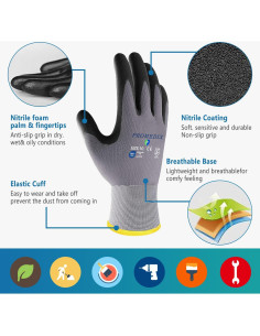 Guantes de Trabajo Promedix P Nitrilo Medianos 3 Pares 2