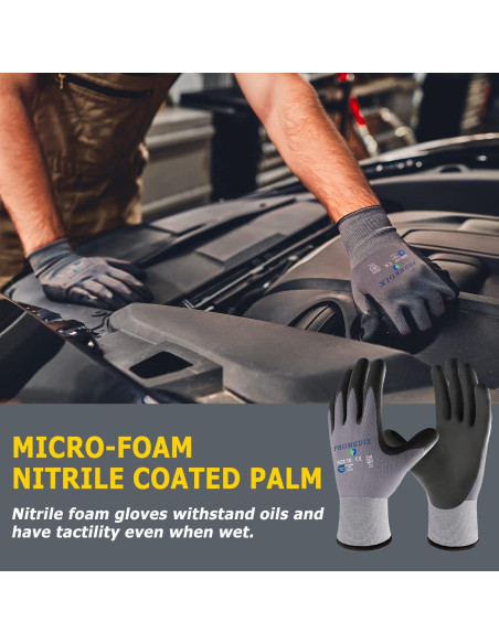 Guantes de Trabajo Promedix P Nitrilo Medianos 3 Pares