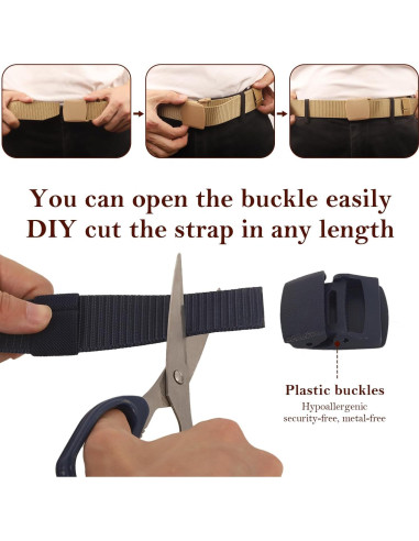 Cinturón Táctico Militar Coobbar Ajustable Nylon 3 Paquetes