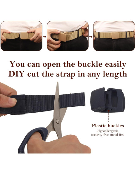 Cinturón Táctico Militar Coobbar Ajustable Nylon 3 Paquetes