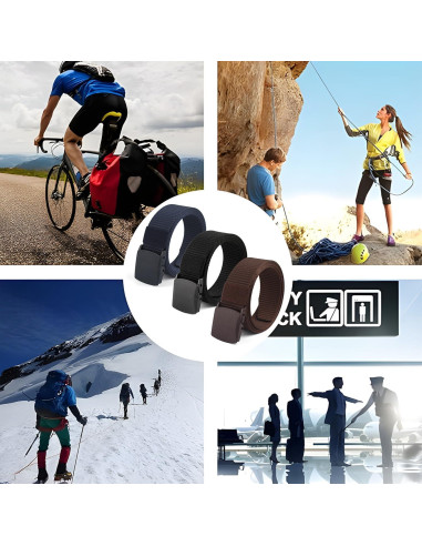 Cinturón Táctico Militar Coobbar Ajustable Nylon 3 Paquetes