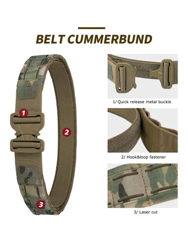 Cinturón Táctico YAKEDA - Nylon Acolchado Ajustable 73-114 cm