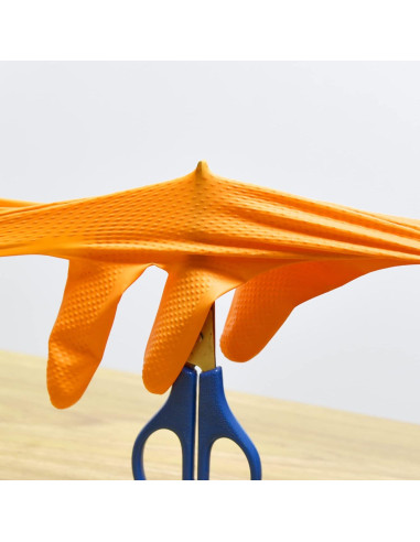 Guantes de Nitrilo TitanFlex Thor Grip Naranja 8-mil 100 Pzas