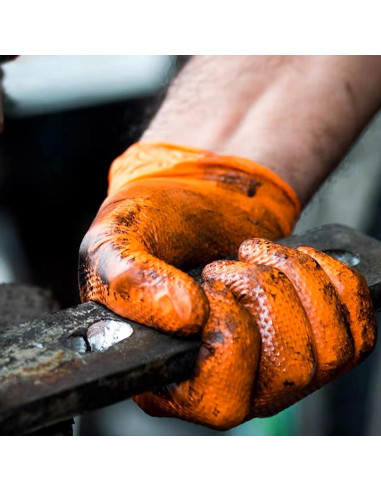 Guantes de Nitrilo TitanFlex Thor Grip Naranja 8-mil 100 Pzas