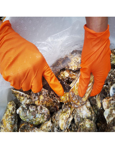 Guantes de Nitrilo TitanFlex Thor Grip Naranja 8-mil 100 Pzas