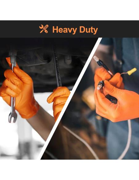 Guantes de Nitrilo TitanFlex Thor Grip Naranja 8-mil 100 Pzas