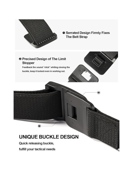 Cinturón Elástico para Hombres BT3 Gris 3,81 cm Ajustable