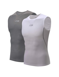 Capa Base Sin Mangas bpbtti para Ciclismo y Correr - Gris