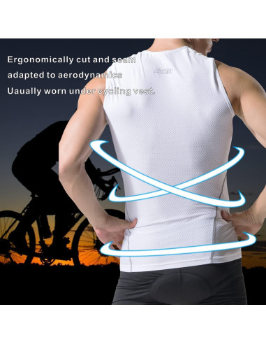 Capa Base Sin Mangas bpbtti para Ciclismo y Correr - Gris