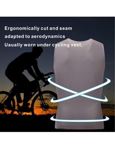 Capa Base Sin Mangas bpbtti para Ciclismo y Correr - Gris
